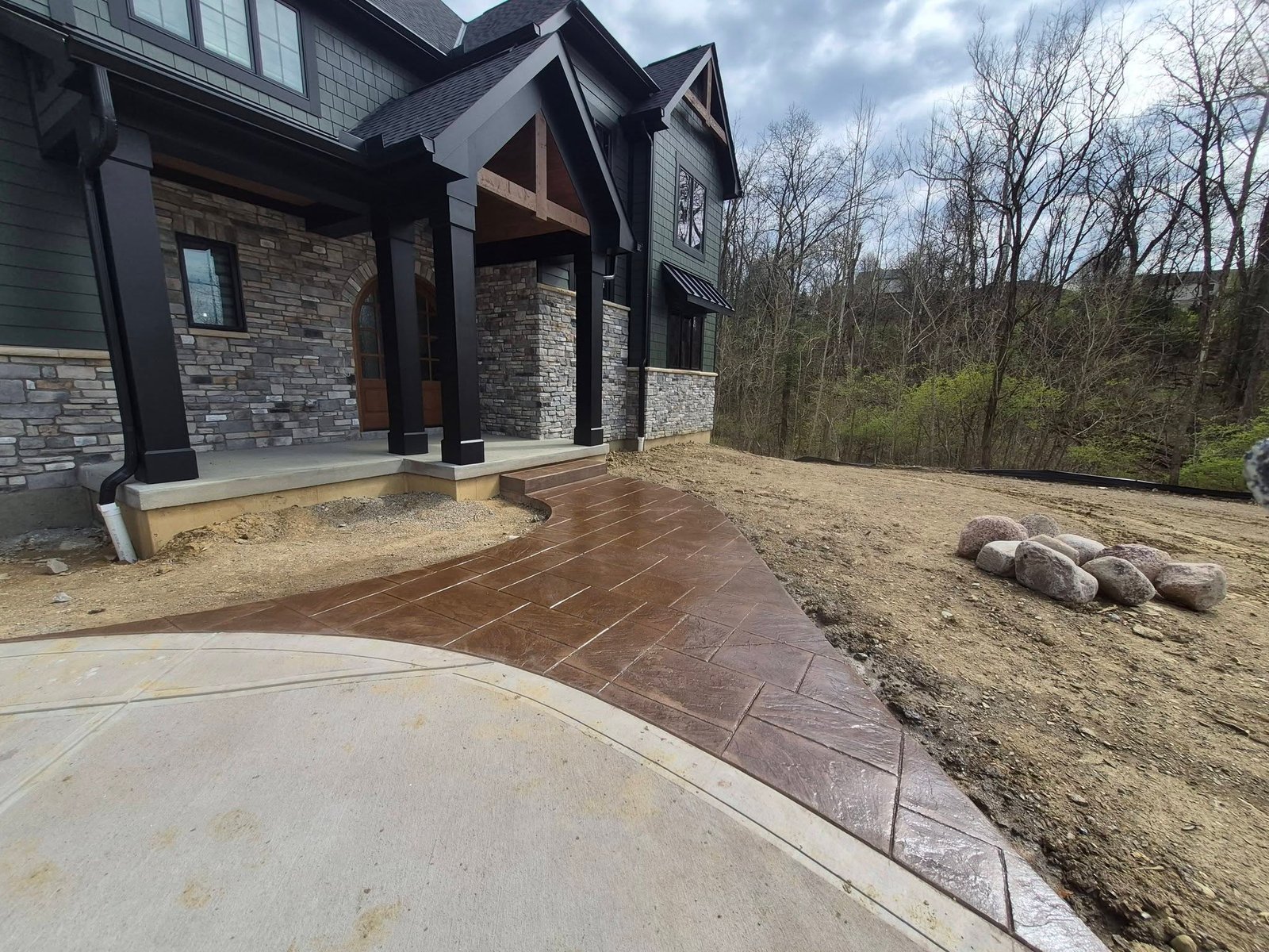 Premium stamped concrete walkway — Cincinnati, OH